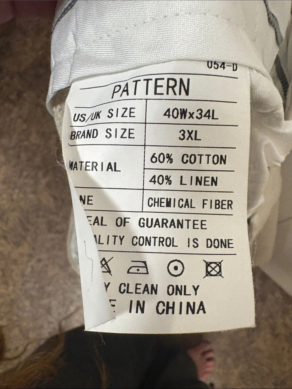 Aeoteokey Men’s Classic Cotton Linen Dress Pants 3XL 40”X 34” L